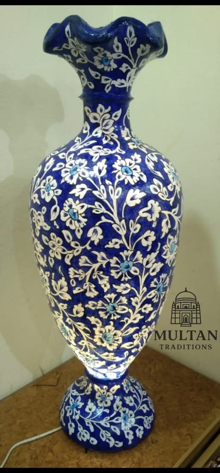 Multani Blue Pottery Lamp Vase