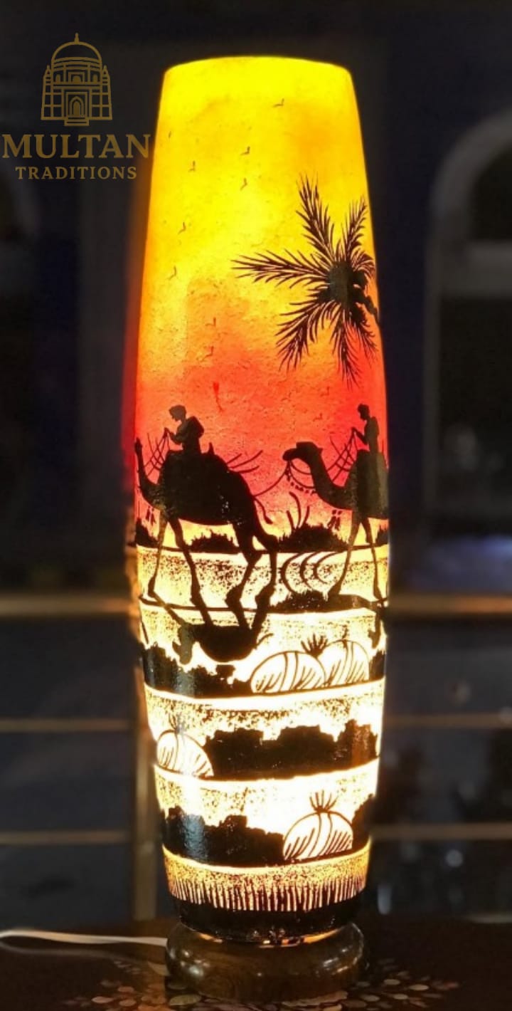 Desert Caravan Camel Skin Lamp