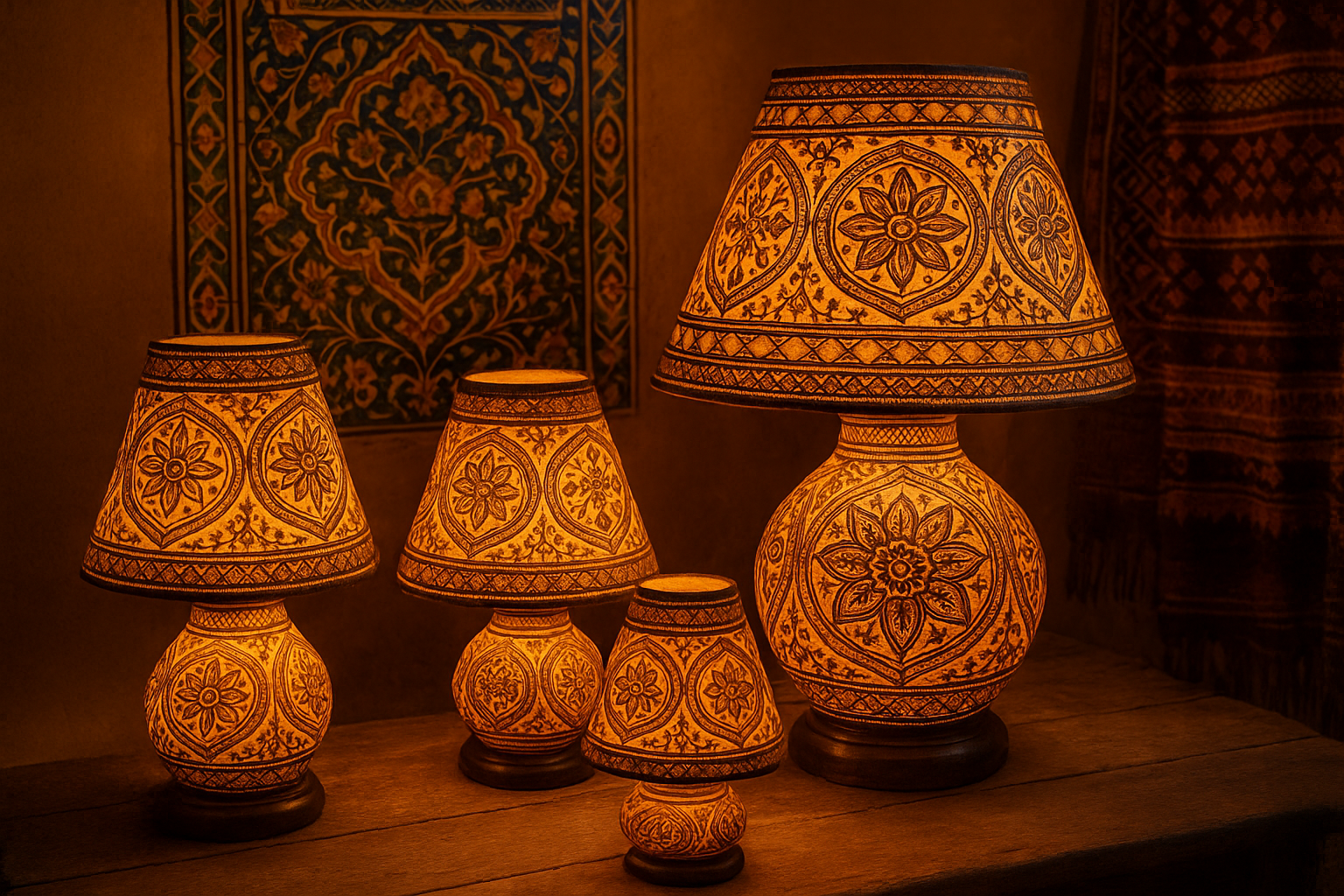 generate media image for my shopify store multan traditions where i will sell traditions of multan such as camel skin table lamps